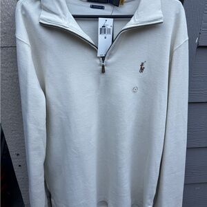 Polo by Ralph Lauren Men's Off-White Zip-Up Sweater